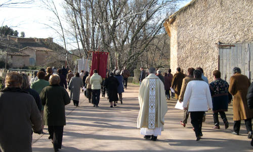 Procesión del encuentro en Blesa (Aragón), en abril de 2007.