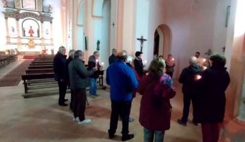 Semana Santa, Blesa 2024. Celebrado en el interior de la iglesia.