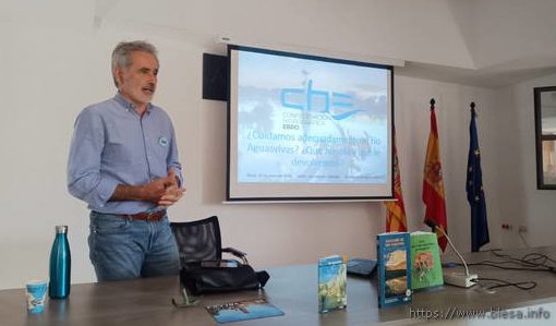 22 de junio de 2024. II fiesta del río Aguasvivas en Blesa (Teruel). Charla río Aguasvivas, por J. San Román