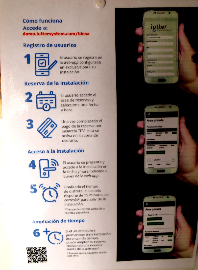 Pista de padel en Blesa. Instrucciones de acceso