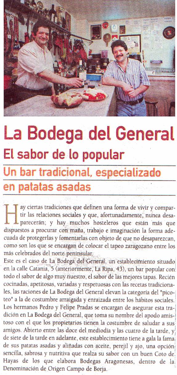 Reseña a los hermanos Pradas y el restaurante «La Bodega del General»