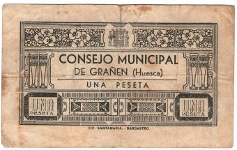 billete de Grañén impreso en Barbastro (H)