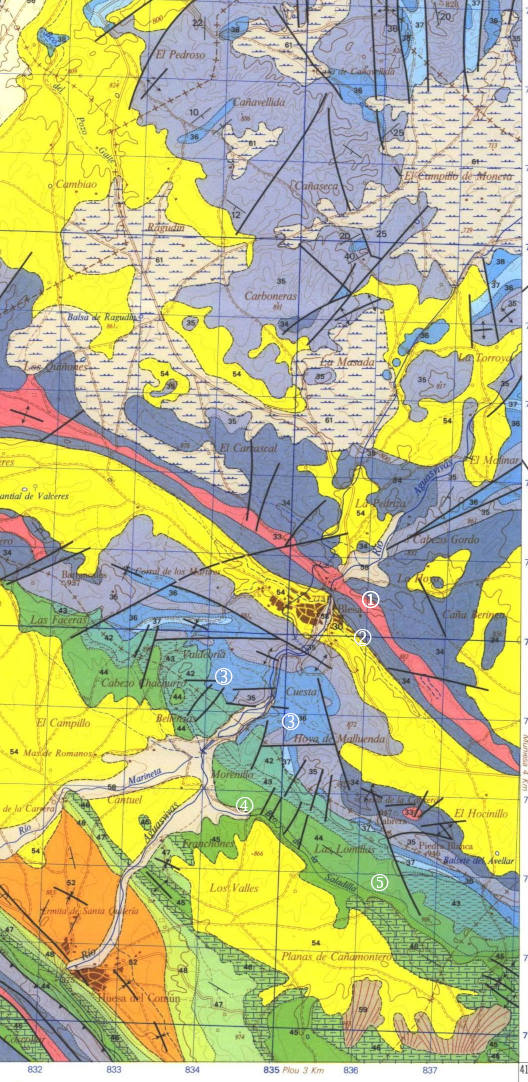 Yacimientos y mapa geológico de los alrededores de Blesa y Huesa (Aragón)