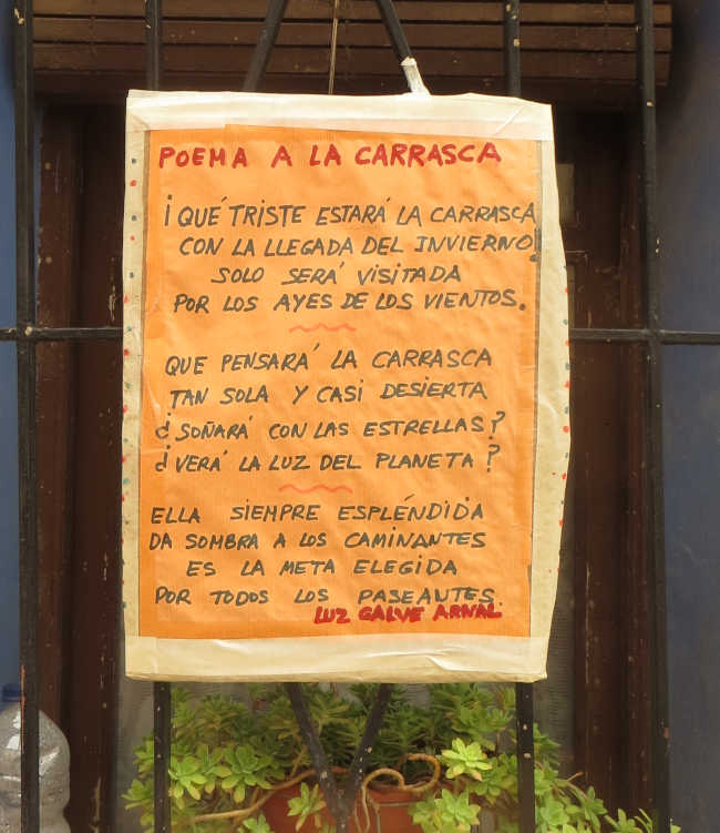 Poesía en la calle en Blesa (Teruel), a la carrasca del Carrascal