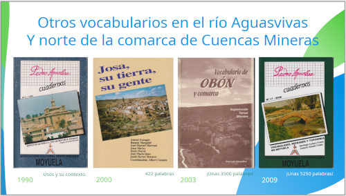 Calamocha (Teruel) el 30 de septiembre 2023; otros vocabularios del río Aguasvivas y de norte de la comarca de Cuencas Mineras.