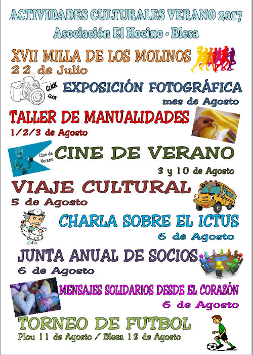 Cartel actividades verano 2017