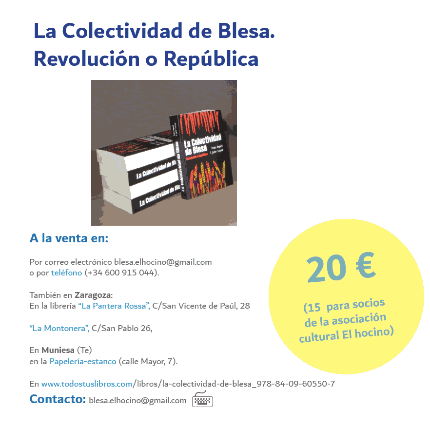 ¿Dónde comprar 'La Colectividad de Blesa. Revolución o República'?