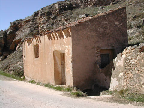 Aspecto del matadero de Blesa a comienzos del siglo XX