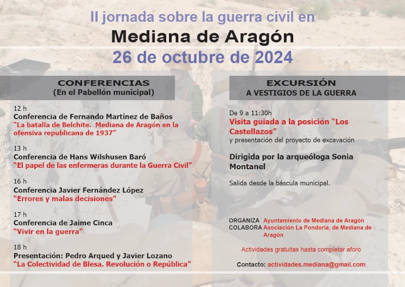 II jornada sobre la guerra civil en Mediana de Aragón. 26 de octubre de 2024